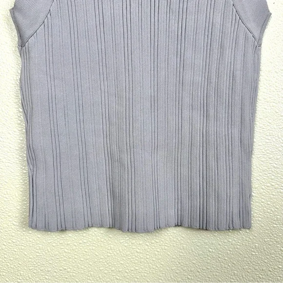 Ribbed Knit Cropped Tank Top Size L Dynamite | ’90s Minimalist City Chic Stretch - Picture 10 of 11